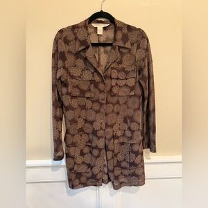 90s vintage Express Brown Paisley Women's sheer button top
